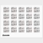 Set speelkaarten die satirisch weergeven vierkante sticker (Vel)