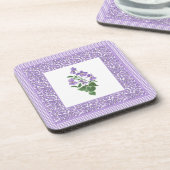 Set Square Onderzetters, Violets en Check Gingham Drankjes Onderzetter (Linkerzijde)