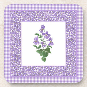 Set Square Onderzetters, Violets en Check Gingham Drankjes Onderzetter