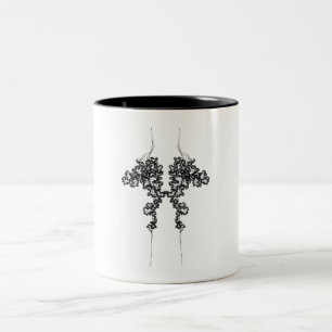 Set Twin Curves op een koffie-Mok Tweekleurige Koffiemok