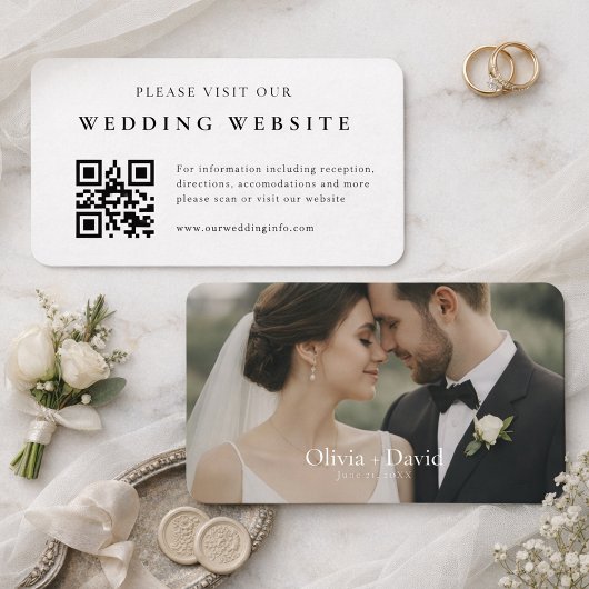 Set van 100 Elegante QR-code trouwwebsitekaart Visitekaartje