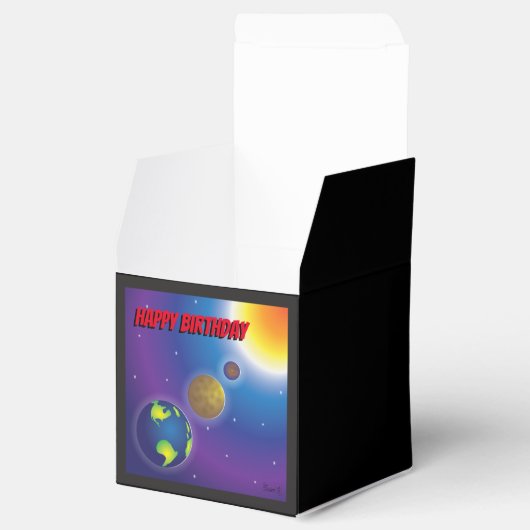 Set van 10 buitenste ruimte feestdozen bedankdoosjes (Geopend)