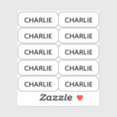 Set van 10 Eenvoudige Kleine Naamlabels Afgeronde  Sticker (Vel)