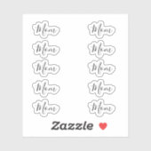Set van 10 -Elegant Handtekening Script "Mom" Naam Sticker (Vel)