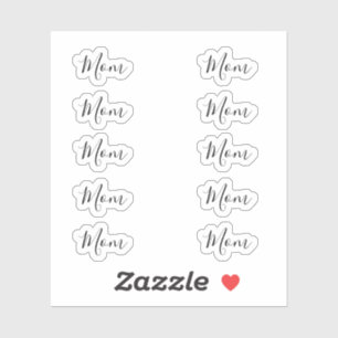 Set van 10 -Elegant Handtekening Script "Mom" Naam Sticker