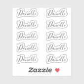 Set van 10 - Elegant Signature Script Name Daniell Sticker (Vel)