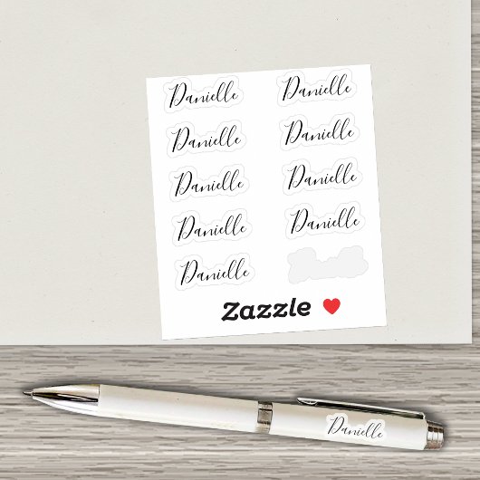 Set van 10 - Elegant Signature Script Name Daniell Sticker