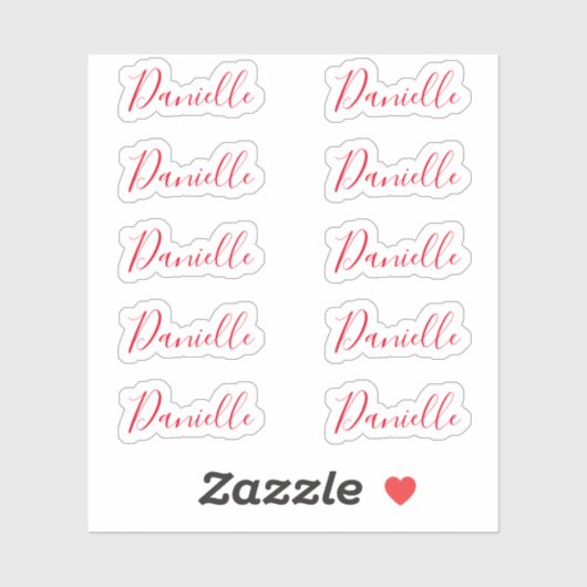 Set van 10 - Elegante handtekening script naam Dan Sticker (Vel)