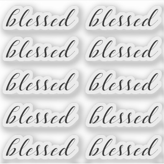 Set van 10 - GEZEGEND Religieus Script Typografie Sticker (Voorkant)