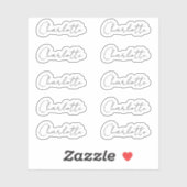Set van 10 | Kleine elegante scriptnaam Sticker (Vel)