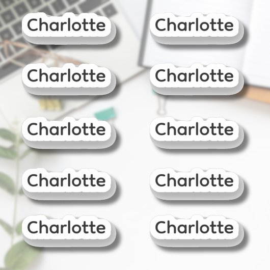 Set van 10 | Kleine elegante scriptnaam Sticker
