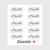 Set van 10 | Kleine elegante scriptnaam Sticker (Vel)