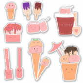 Set van 10 Sweet Things Design | Schattigee ijsjes Sticker (Voorkant)