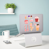 Set van 10 Sweet Things Design | Schattigee ijsjes Sticker (Laptop op bureau)