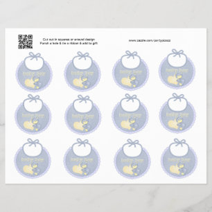 Set van 12 cadeautagjes of favor-tagjes voor babyj flyer