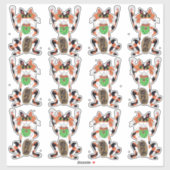 Set van 12 Cute Maneki Neko Lucky Becelling Cats Sticker (Vel)