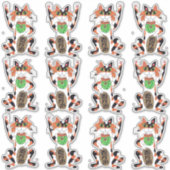 Set van 12 Cute Maneki Neko Lucky Becelling Cats Sticker (Voorkant)