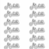 Set van 12 - Elegante scriptnaam Sticker (Voorkant)
