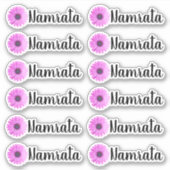 Set van 12 gepersonaliseerde Daisy Name Label Stic (Voorkant)