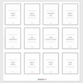 Set van 12 gepersonaliseerde waterdichte badkamerl sticker (Vel)