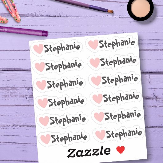 Set van 12 kleine speelse hartnaamlabels sticker