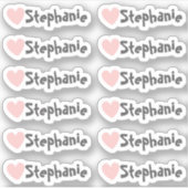 Set van 12 kleine whimsical Heart Name Labels (Voorkant)