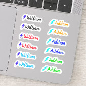 (Set van 12) Kleurrijke speelse naamstickers Sticker