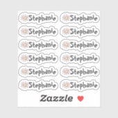 Set van 12 labels met kleine whimsical Daisy Name (Vel)