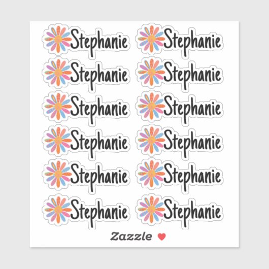 Set van 12 labels met kleine whimsical Daisy Name (Vel)