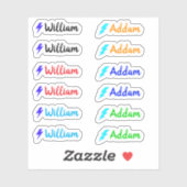 (Set van 12) Minimale kleurrijke grillige naamlabe Sticker (Vel)