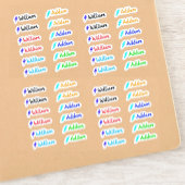 (Set van 12) Minimale kleurrijke grillige naamlabe Sticker