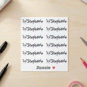 Set van 12 Mooie Pandanaamlabels Sticker