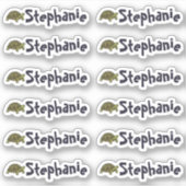 Set van 12 Mooie Schildpadnaamlabels Sticker (Voorkant)
