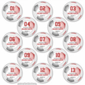 Set van 13 kinder kleuren van het rode grijze voet sticker (Voorkant)