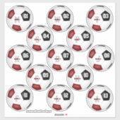 set van 13 maroon black soccer team kinder party sticker (Vel)