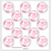 set van 13 meisjes roze voetbalclub-geestesgesteld sticker (Vel)