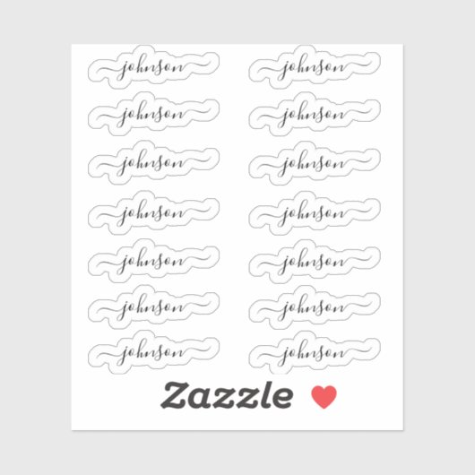 Set van 14 - Aangepaste Elegante Handtekening Scri Sticker (Vel)