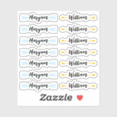 (Set van 14) Elegante handtekening Script Naam Sti Sticker (Vel)