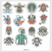 Set van 14 stijlvolle Horror Scrapbook Stickers (Vel)