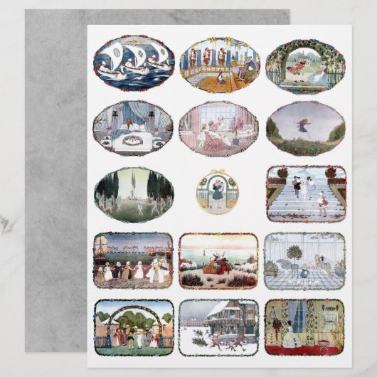 Set van 15 - Collage Afbeeldingen voor kinderboeke (Voorkant / Achterkant)