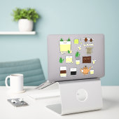 Set van 15 Kawaii Vietnamese koffie & thee Sticker (Laptop op bureau)