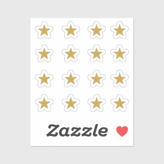 Set van 16 goudgele sterren sticker (Vel)