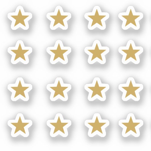 Set van 16 goudgele sterren sticker (Voorkant)