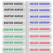 Set van 16 kleurrijke Labels, doorzichtige naamsti Sticker (Voorkant)