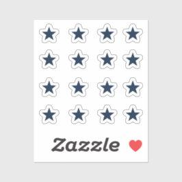 Set van 16 marineblauwe sterren sticker