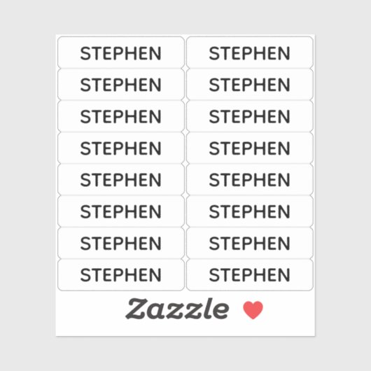 Set van 16 Small Minimalist Custom Name Labels (Vel)