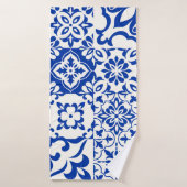 Set van 16 tegels Azulejos in blauw, wit. Originee Badhanddoek (Badhanddoek)