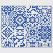 Set van 16 tegels Azulejos in blauw, wit. Originee Cadeaupapier (Vlak)