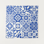 Set van 16 tegels Azulejos in blauw, wit. Originee Wandkleed (Voorkant)