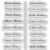 (Set van 16) Transparante eenvoudige naamstickers Sticker (Voorkant)